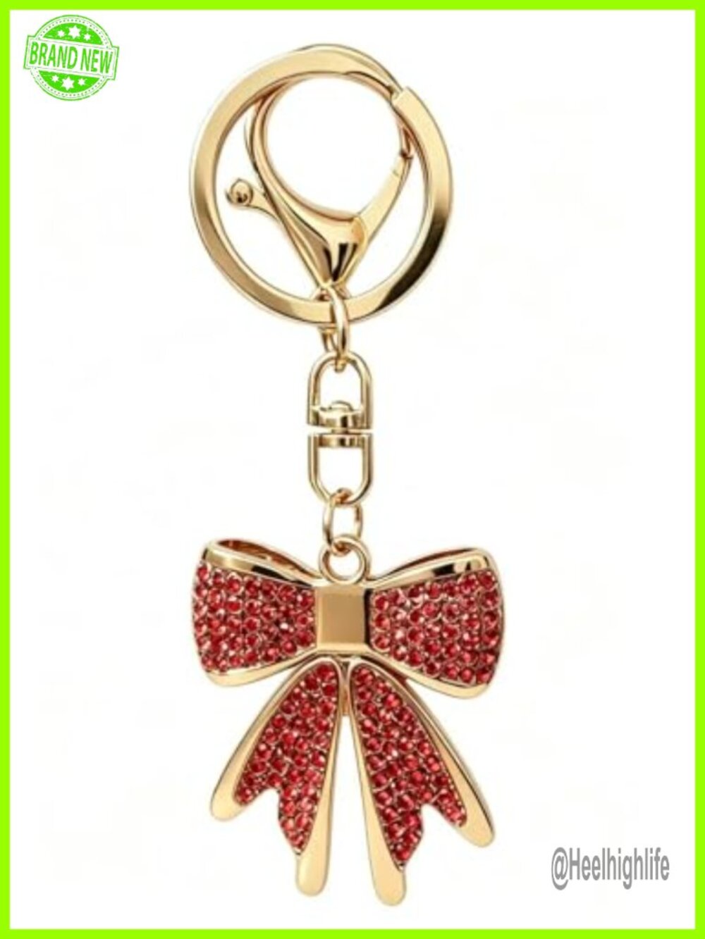 Rhinestone Bow Keychain Crystal Bag Charm Purse Backpack Car Key Pendant